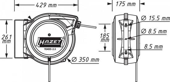 Hazet Samonavíjecí prodlužovací kabel (buben) 20m 9040D-2.5 - HA214631