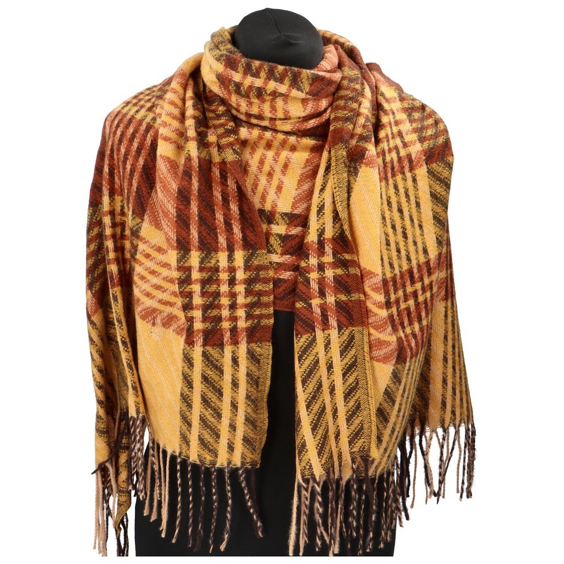 Stylová dámská zimní šála Hugo, žlutá