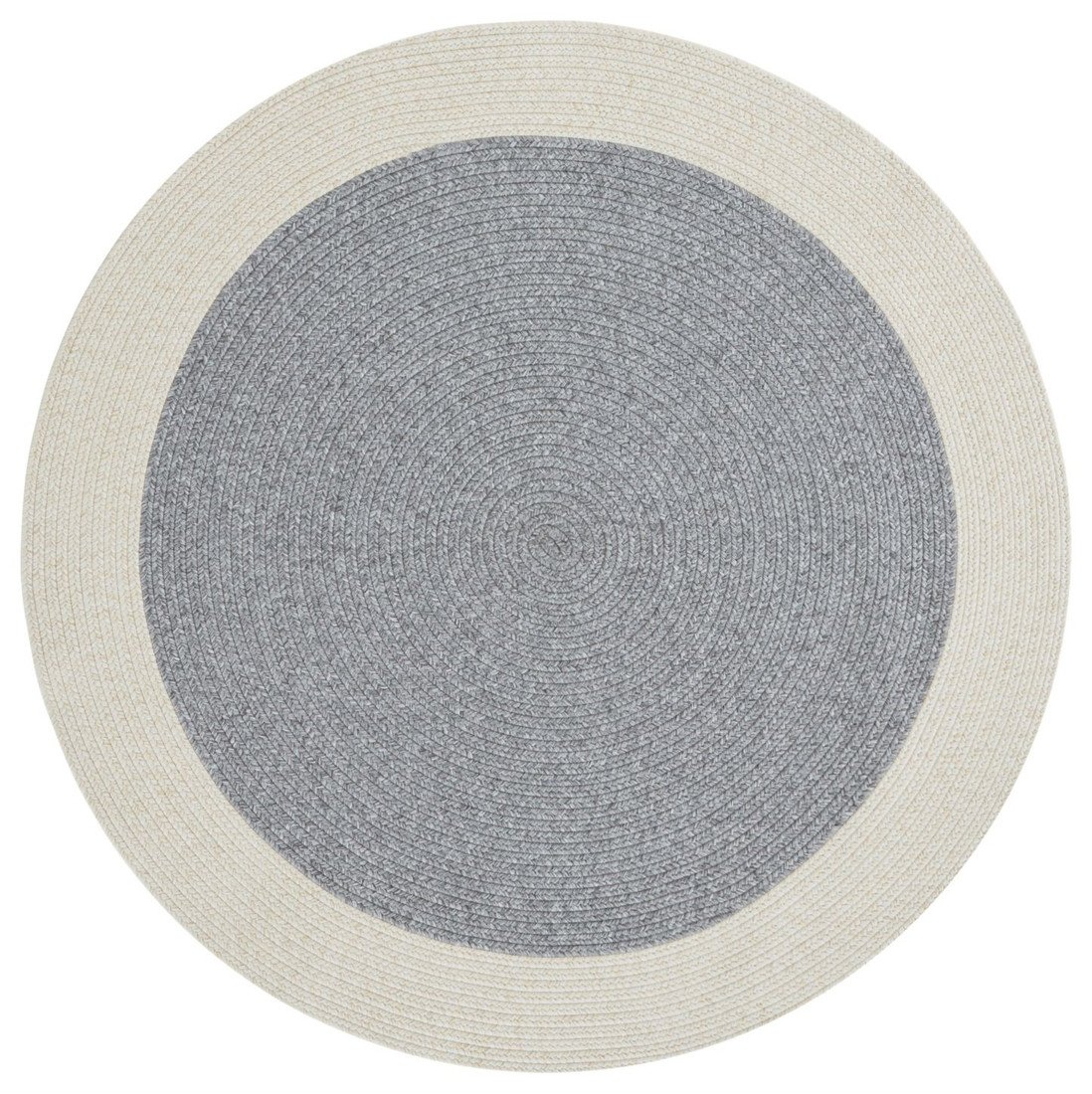 NORTHRUGS - Hanse Home koberce Kusový koberec Braided 105555 Grey Creme kruh - 150x150 (průměr) kruh cm Bílá