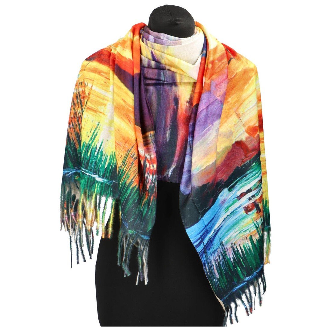 Stylová dámská zimní šála Rova, slavné obrazy 22