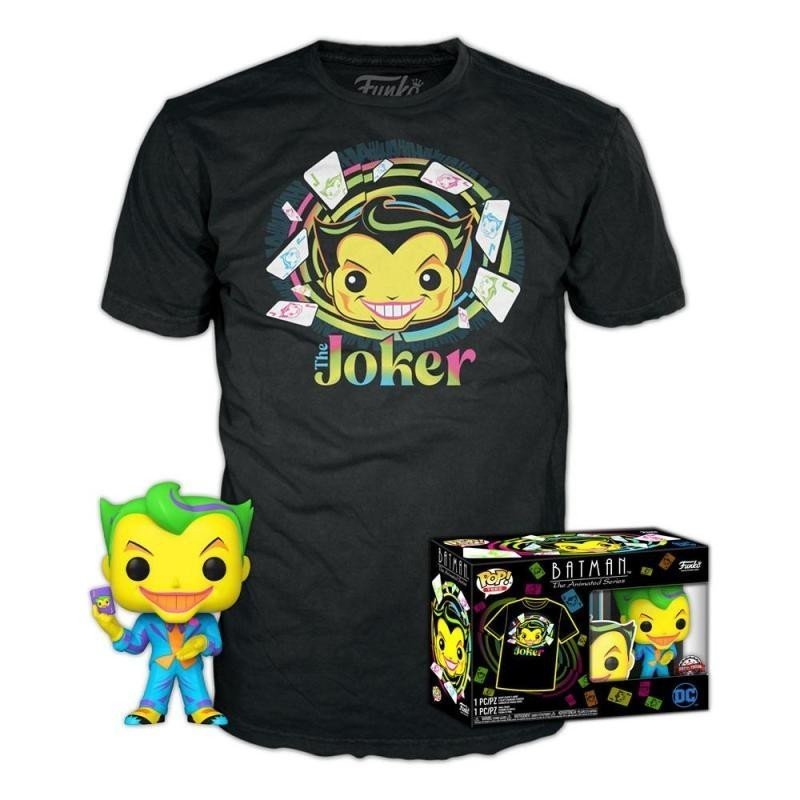 Funko POP & Tee: DC Comics - Joker BlackLight special edition (velikost trička XL)