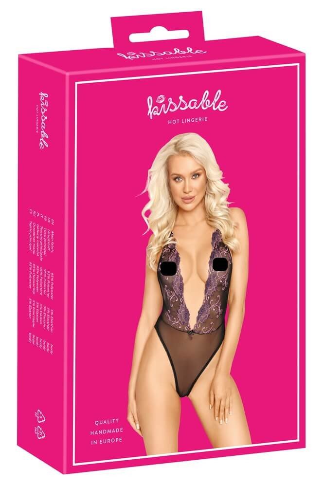 Kissable - pink embroidered body (black)