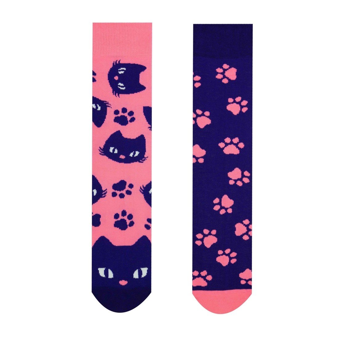 Ponožky Hesty Kočička - modré-růžové, 39-42