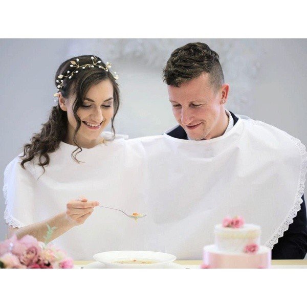 BRYNDÁK svatební s krajkou 62x110cm bílý polyester