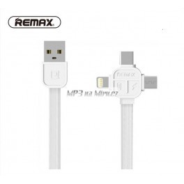 USB datový kabel 3v1 TypeC Lightning bílý