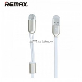 USB kabel 2v1 RC25T Lightning MicroUSB bílý