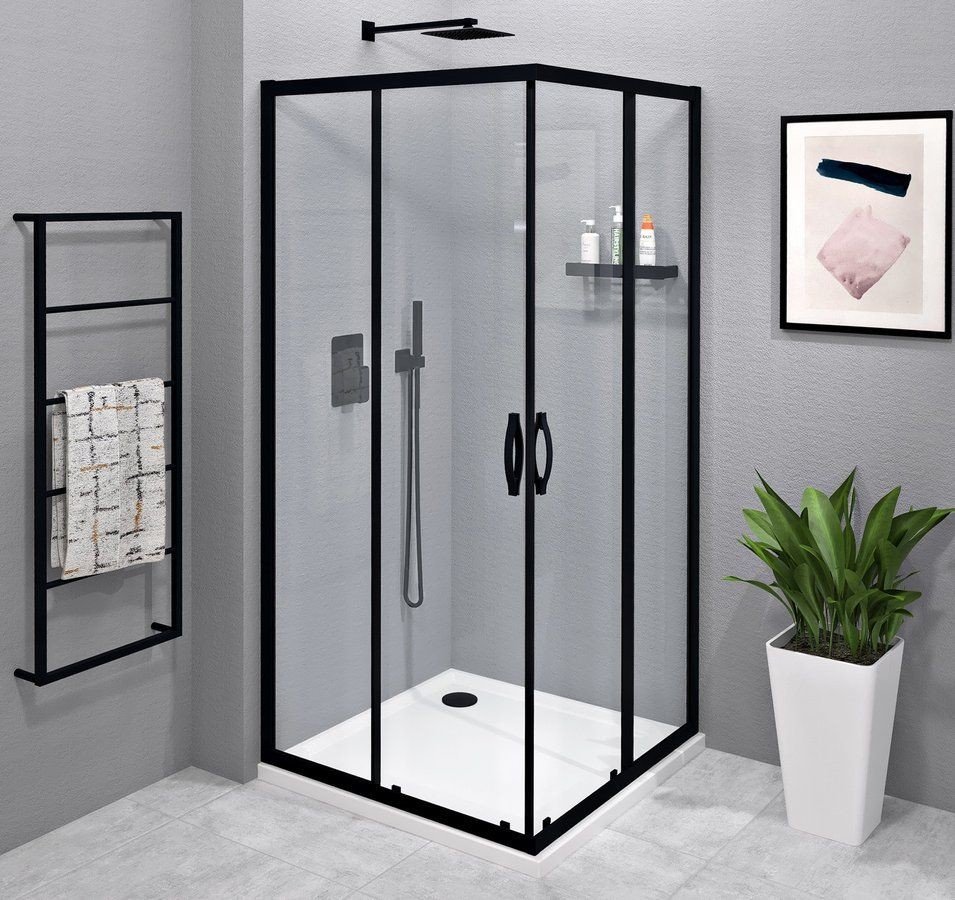 GELCO SIGMA SIMPLY BLACK čtvercový sprchový kout 800x800 mm, rohový vstup, čiré sklo GS2180BGS2180B