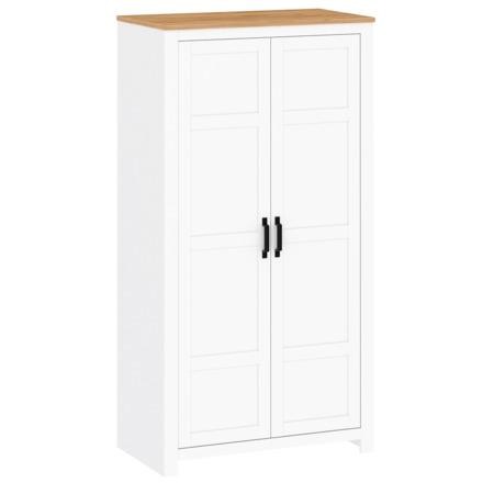 Kondela Věšáková skříň, bílá alba / dub craft zlatý, LANZETTE F