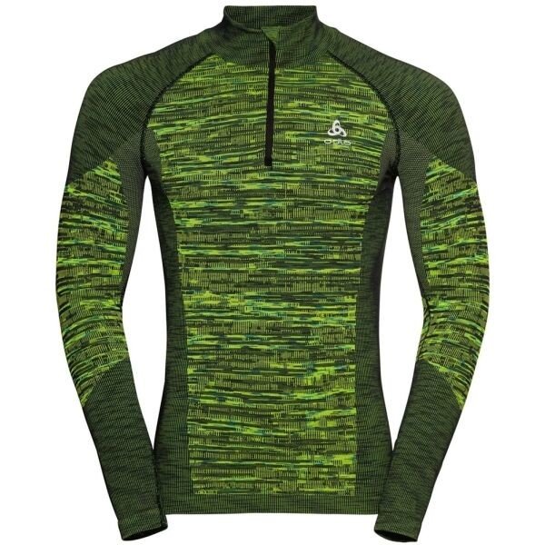 Odlo BL TOP HALF ZIP BLACKCOMB ECO Pánské funkční triko, zelená, velikost L