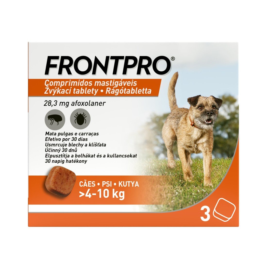 FRONTPRO Antiparazitiární žvýkací tablety pro psy (4-10 kg) 3 tablet