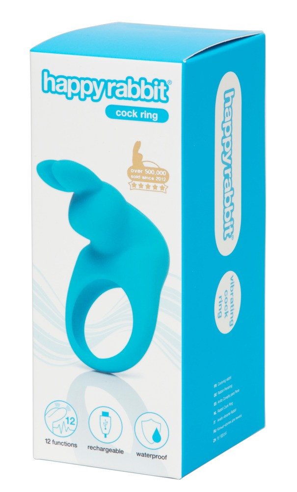 Happyrabbit Cock - rechargeable vibrating penis ring (blue)