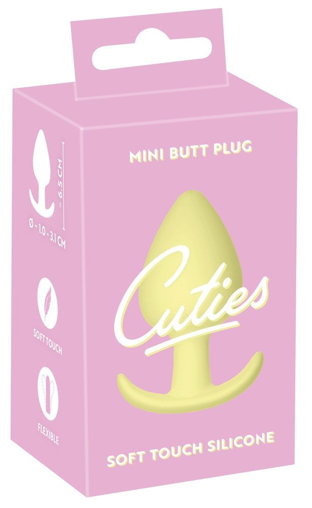Cuties Mini Butt Plug - silicone anal dildo - yellow (3.1cm)
