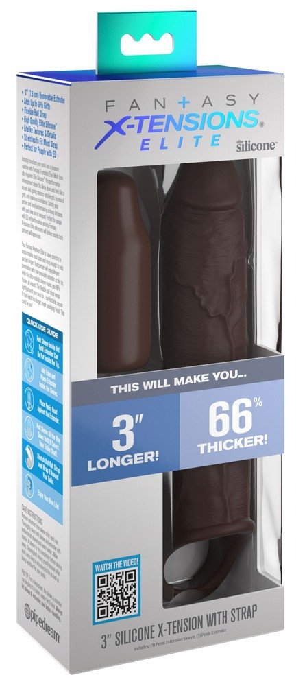 X-TENSION Elite 3 - penis sheath with scrotum (brown)