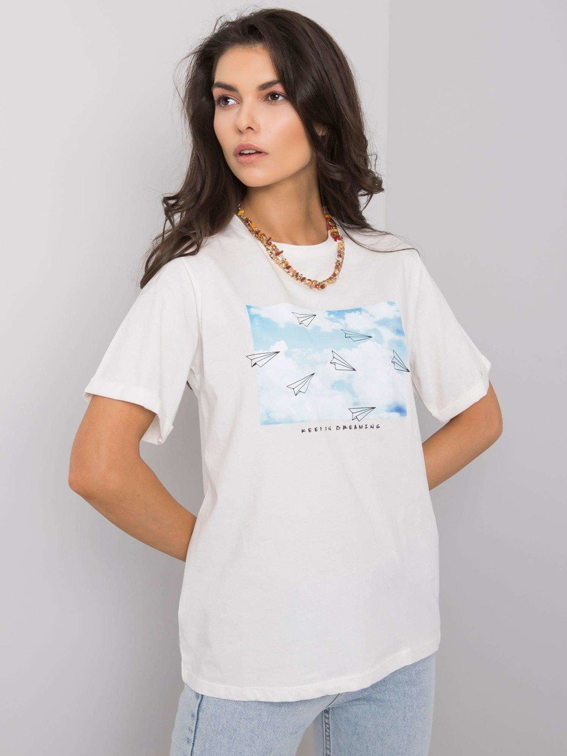 Women's white T-shirt with print
