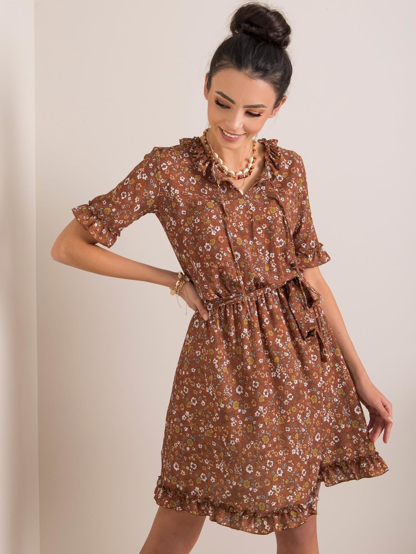 Brown dress with flowers