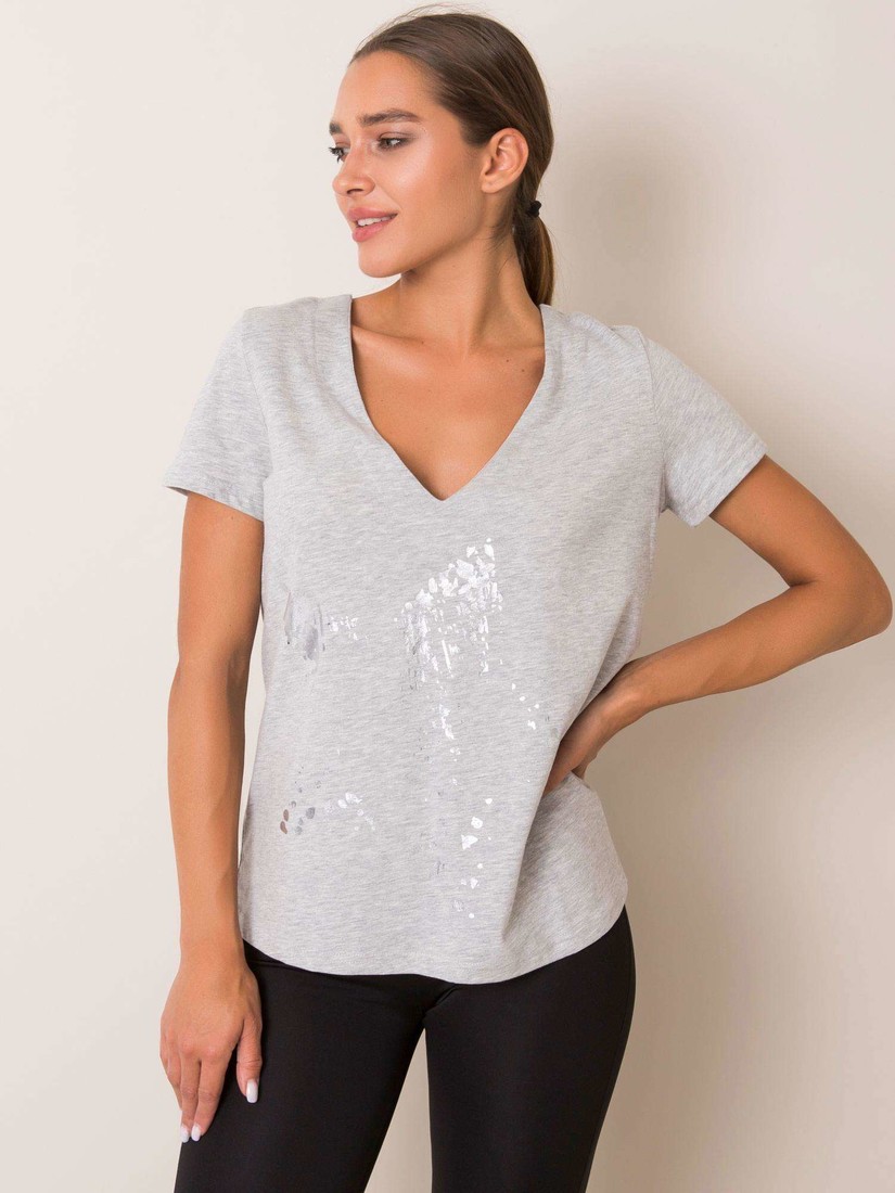 Grey marble T-shirt FITNESS