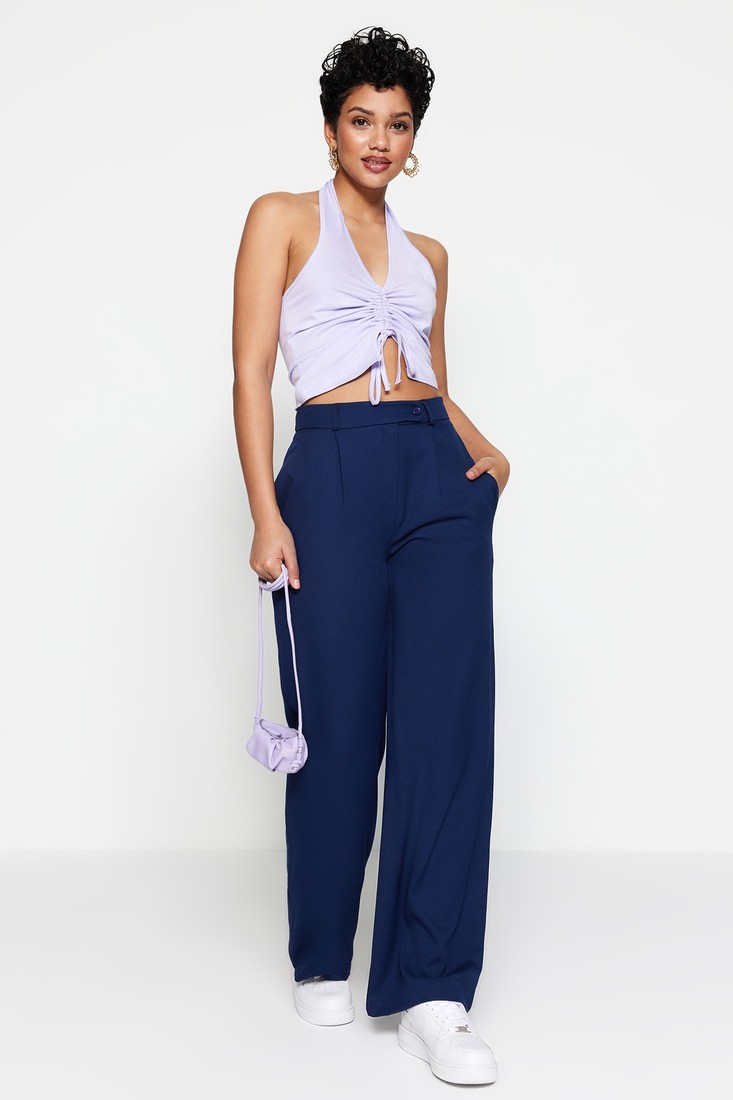 Trendyol Pants - Blue - Wide leg