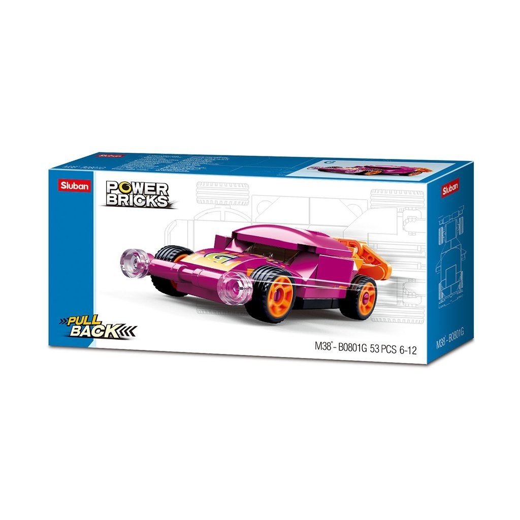 Stavebnice Sluban Power Bricks Natahovací sporťák M38-B0801G