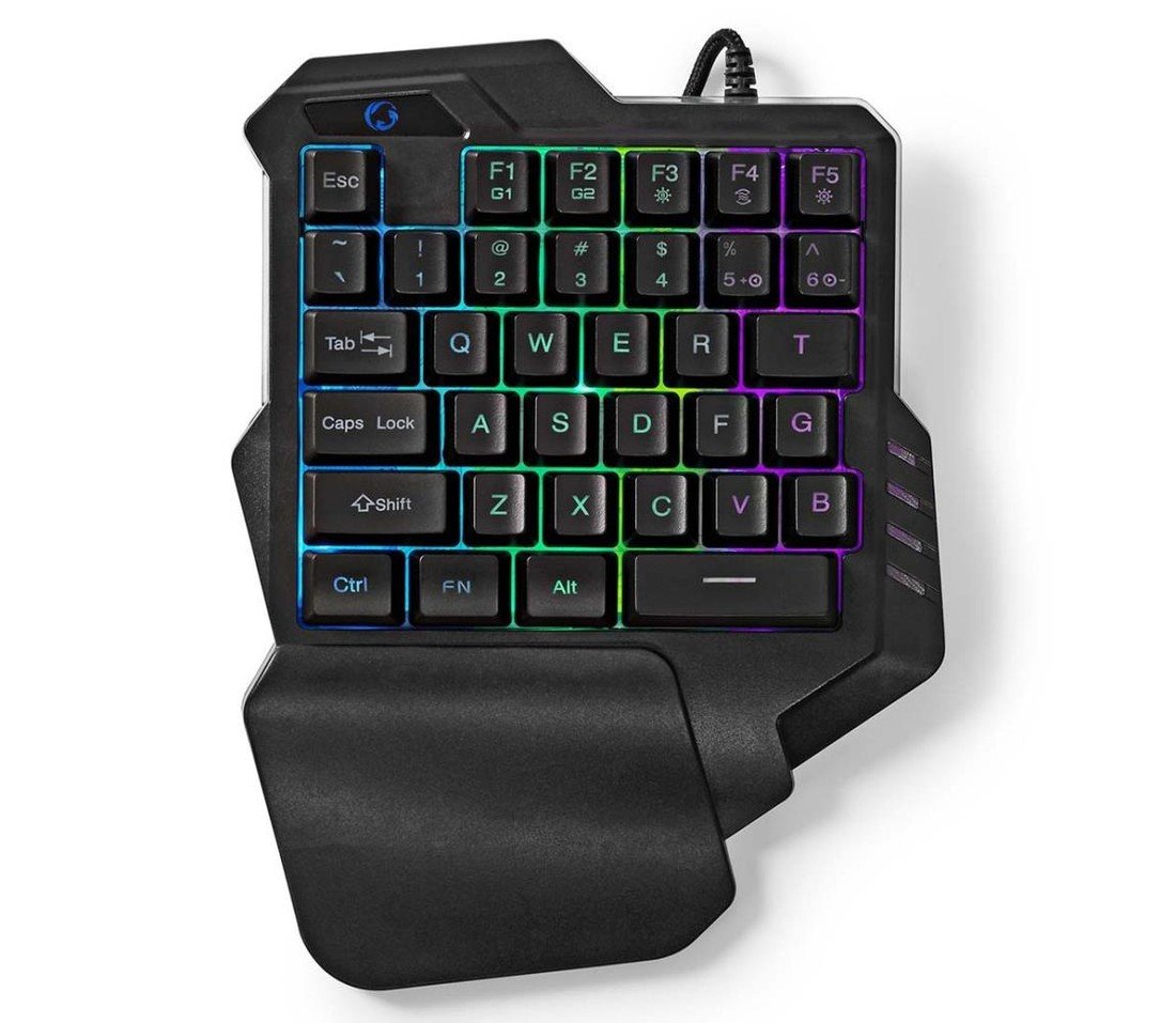 GKBDS110BK - LED RGB Jednoruční herní klávesnice 5V