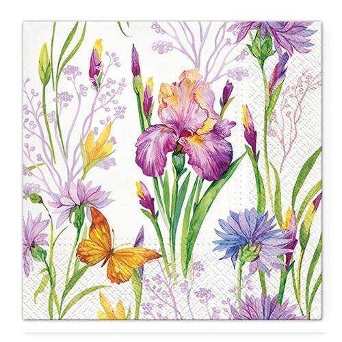 PAW Ubrousky TETE L - Iris with butterfly - TL121200