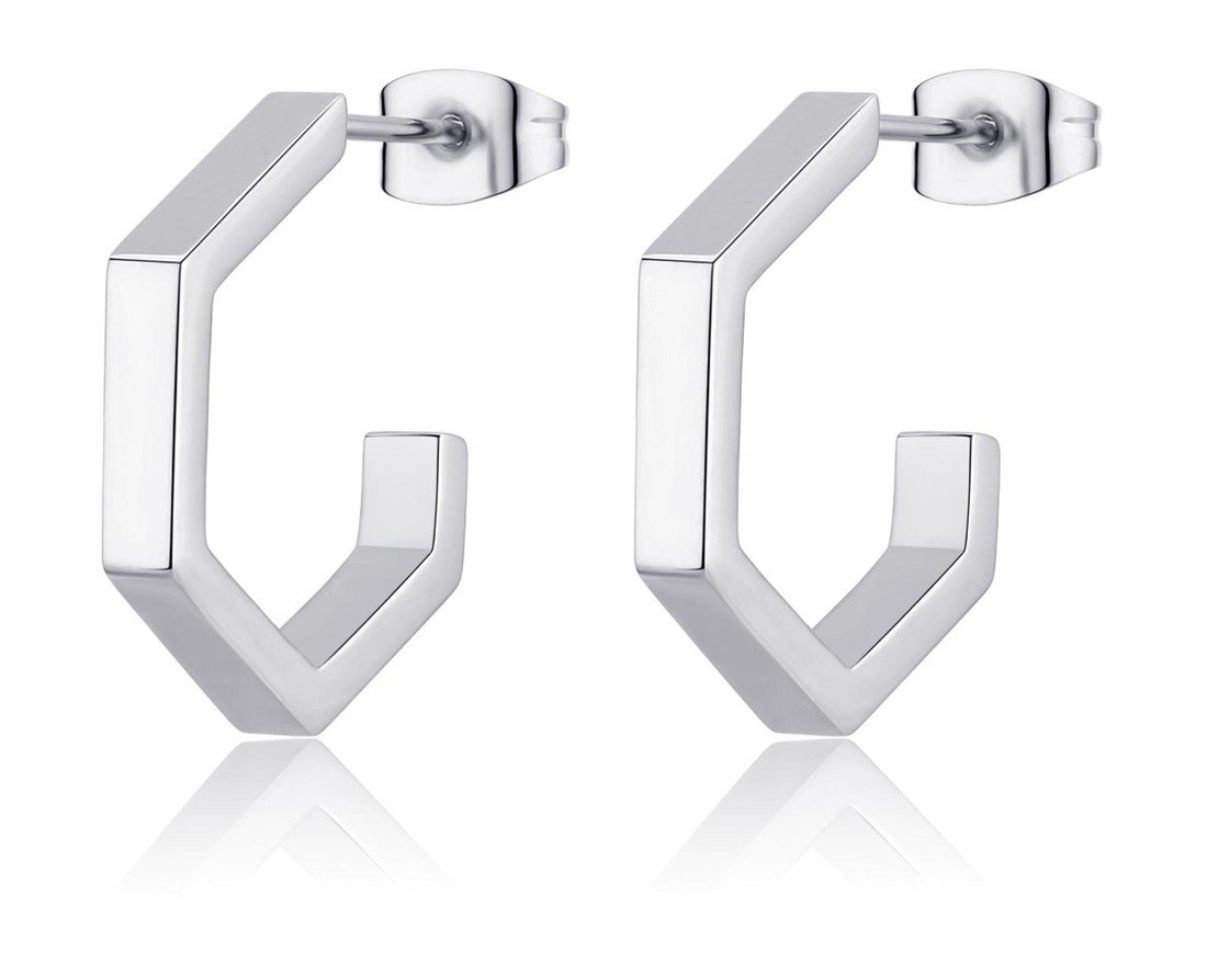 S`Agapõ Moderní ocelové kruhové náušnice Chunky SHK43