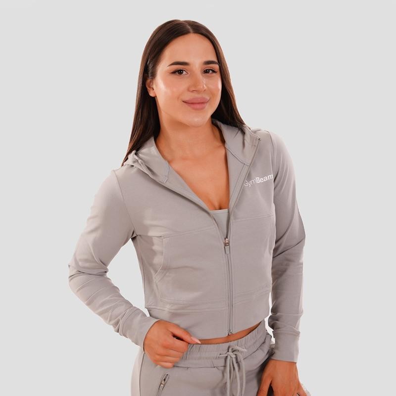 GymBeam Dámská mikina Zip-up TRN grey