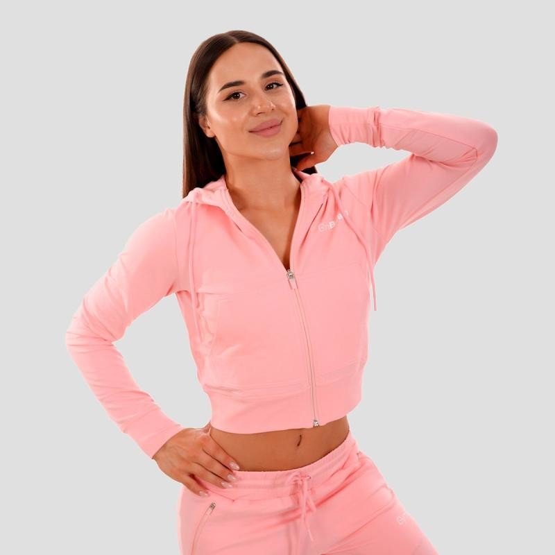 GymBeam Dámská mikina Zip-up TRN pink