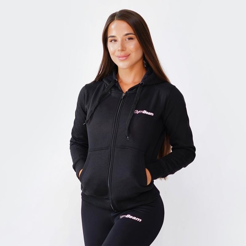 GymBeam Dámská mikina Zipper Hoodie Black