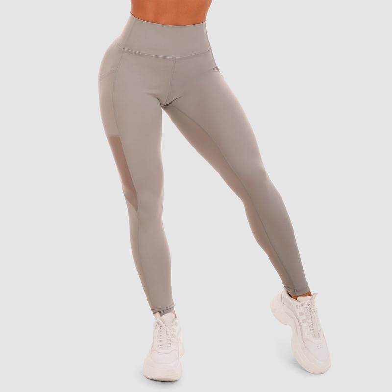 GymBeam Dámské legíny Mesh Panel grey