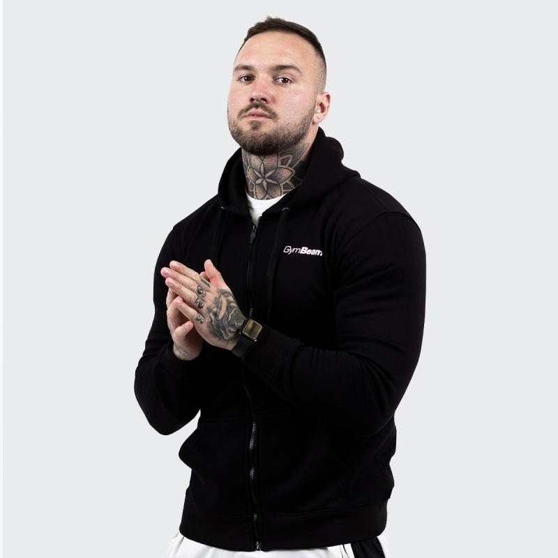 GymBeam Mikina Zipper Hoodie Black