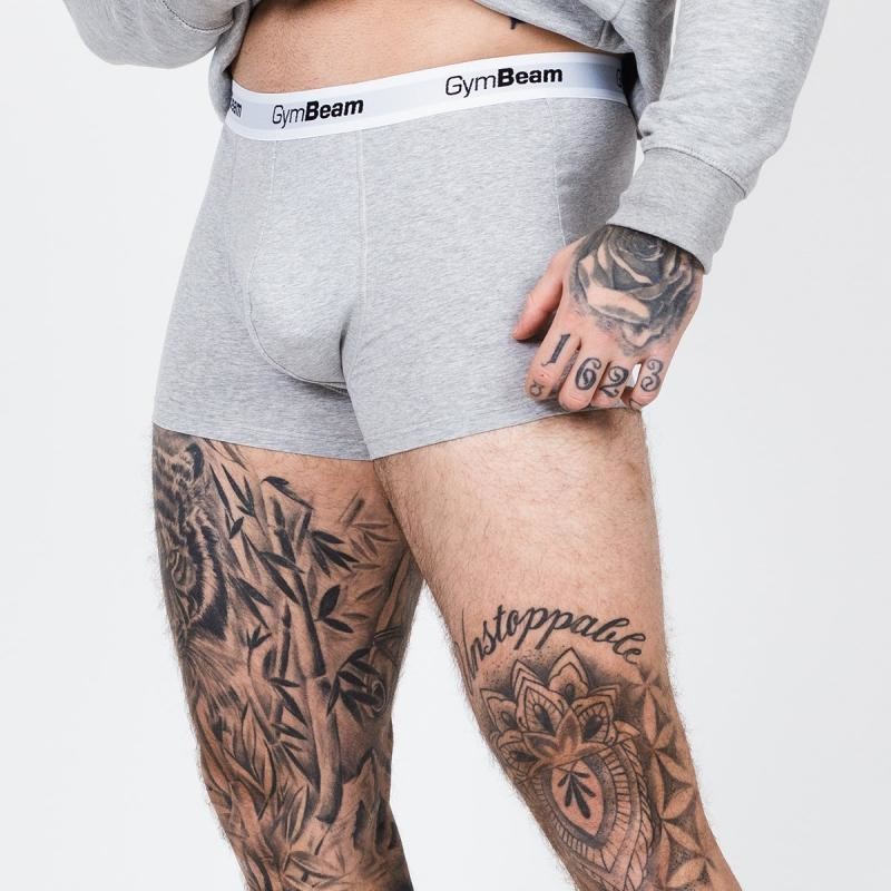 GymBeam Pánské boxerky Essentials 3Pack Grey