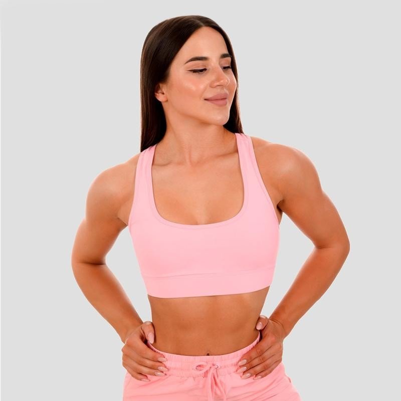GymBeam Sportovní podprsenka Mesh Panel pink