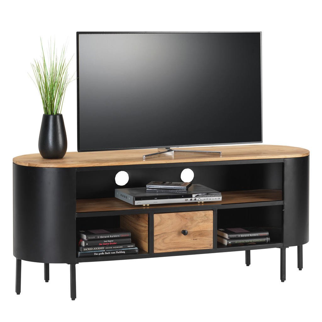 Ambia Home TV DÍL, akácie, černá, barvy akácie, 145/60/40 cm