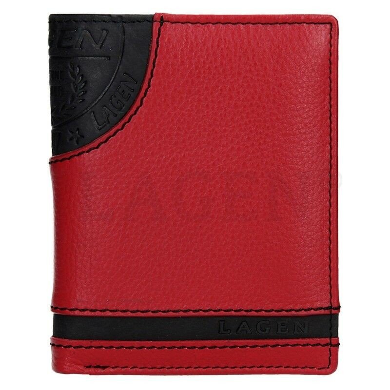 Lagen pánská peněženka kožená LG-1813 Red/black