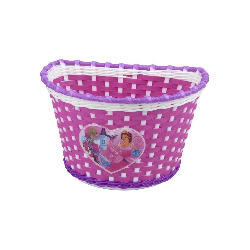 Košík PRO-T Girl - dětský, na řídítka, růžová-bílá-fialová