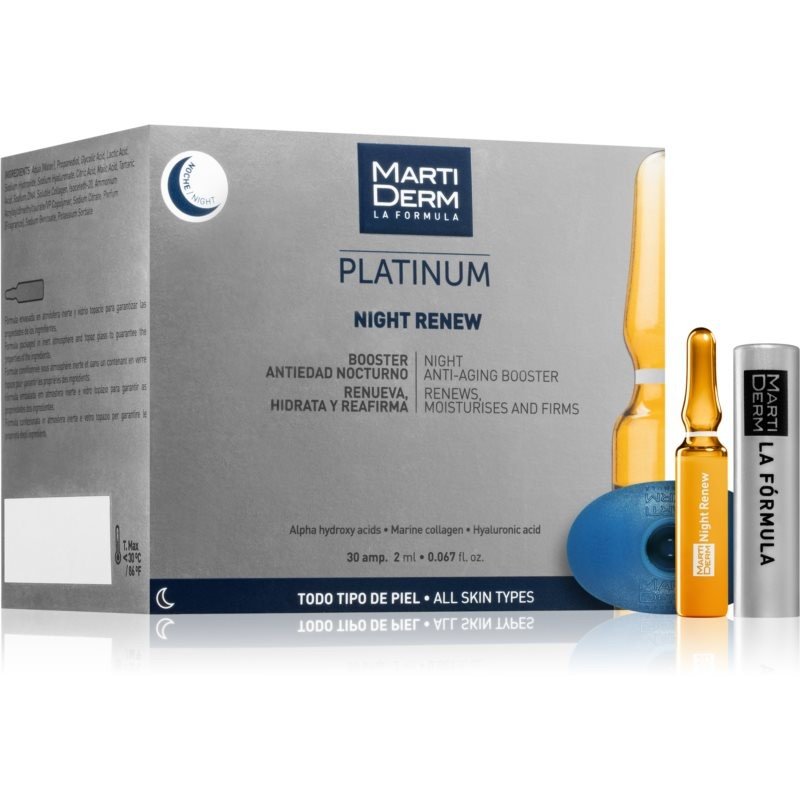 Martiderm Platinum Night Renew exfoliační peelingové sérum v ampulích 30x2 ml