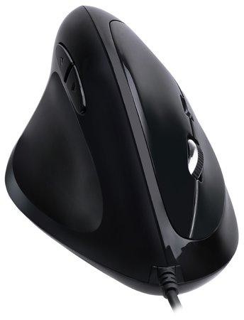 ADESSO herní myš iMouse E7, vertikální, optická, pro leváky, černá, iMouse E7