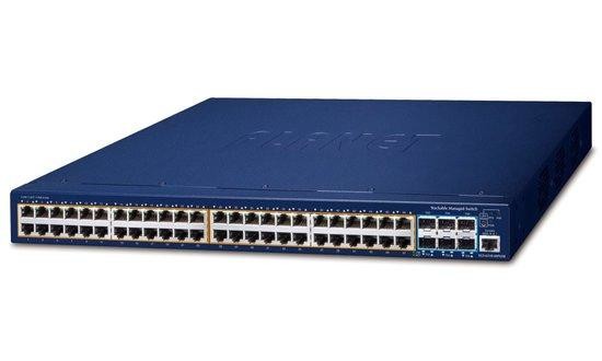 Planet SGS-6310-48P6XR L3 PoE switch, 48x1Gb, 6x10Gb SFP+, HW/IP stack, VSF/Cluster switch, 802.3at 740W, 2x power-in, SGS-6310-48P6XR