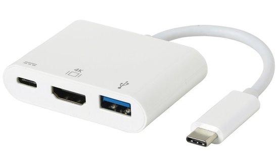 eSTUFF USB-C AV Multiport Adapter for Macbook Pro   HDMI(4kx2k) + USB3.0 + USB-C Charging port.., ES623001WH