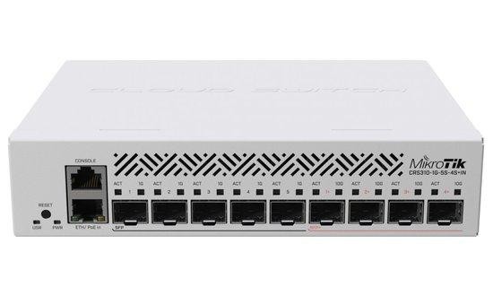 MikroTik Cloud Router Switch CRS310-1G-5S-4S+IN, 800MHz CPU, 256MB RAM, 5xSFP, 4xSFP+, 1x LAN Gbit, LCD, vč. L5 licence, CRS310-1G-5S-4S+IN
