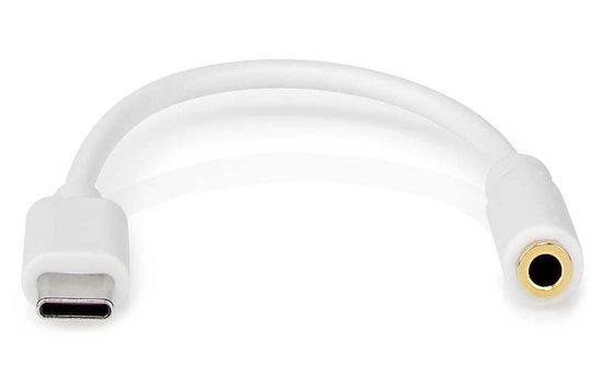 NEDIS USB 2.0 adaptér/ USB-C zástrčka - 3,5 mm zásuvka/ kulatý/ bílý/ 10 cm