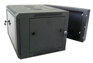 XtendLan 6U/600x550,na zeď, dvoudílný, skleněné dveře, WD-6U-65-BLACK