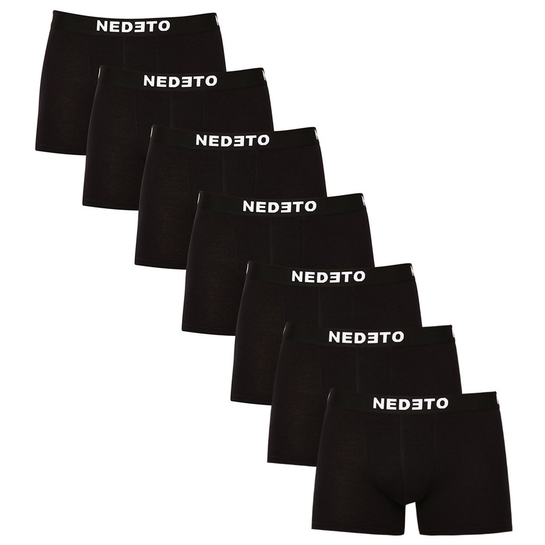 7PACK pánské boxerky Nedeto černé (7NDTB001-brand) M