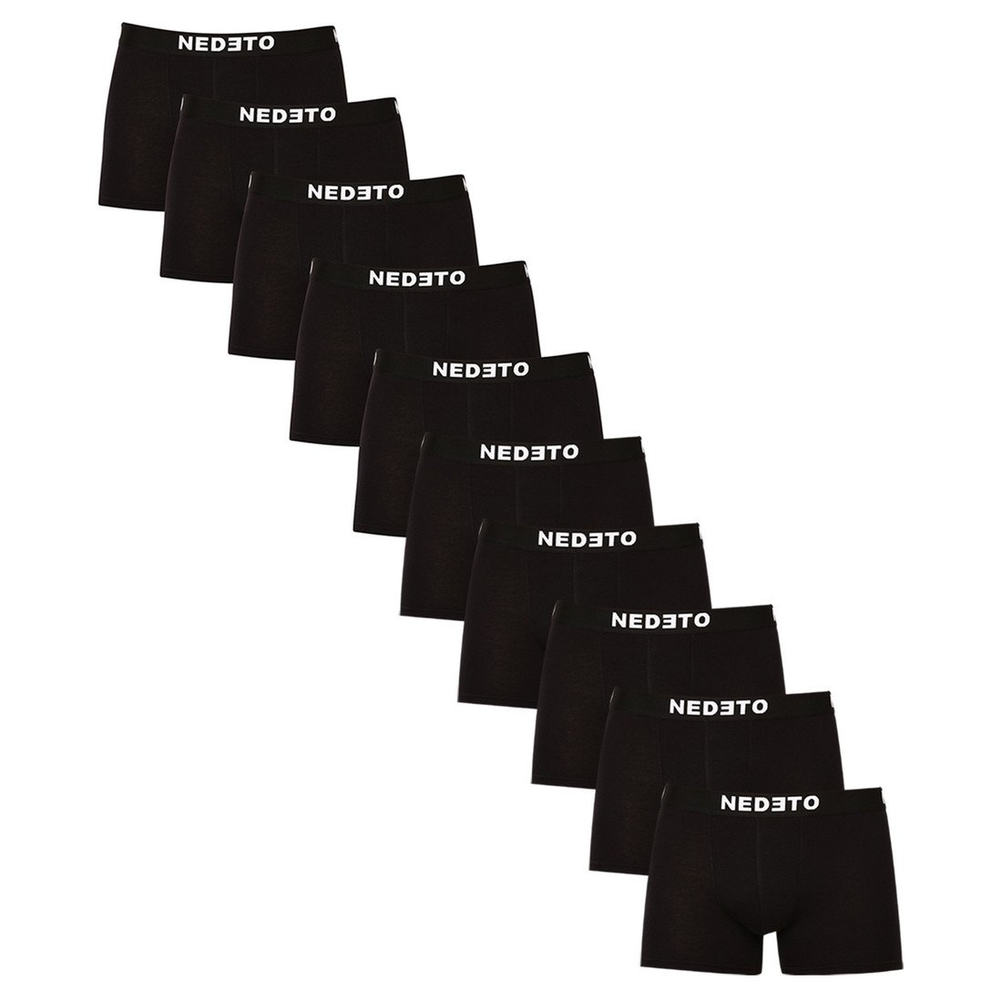 10PACK pánské boxerky Nedeto černé (10NDTB001-brand) XL