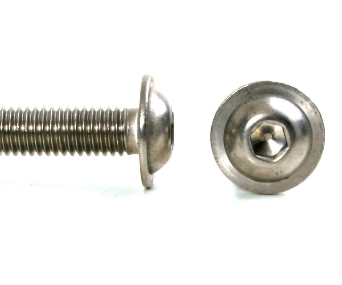 Šroub button+límec nerez A2, ISO 7380FL - M8x60