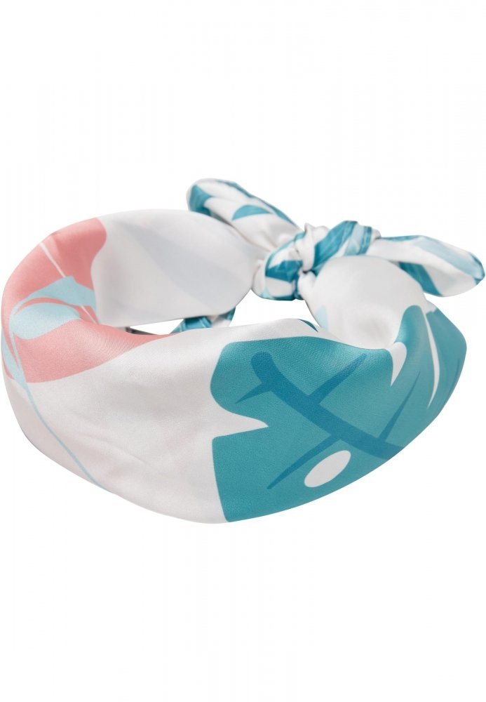 Big Satin Bandana - turquoise floral