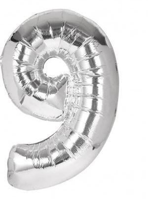 Balónek fóliový - stříbrný - 40 cm - č. 0 - 24226