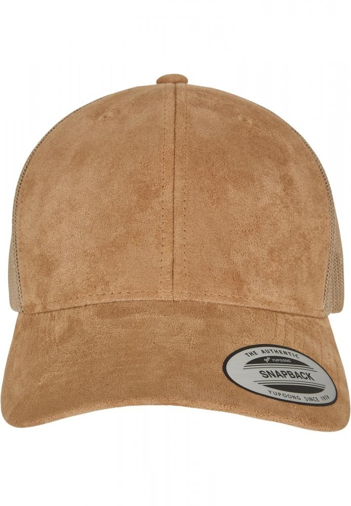 Suede Leather Trucker Cap - khaki
