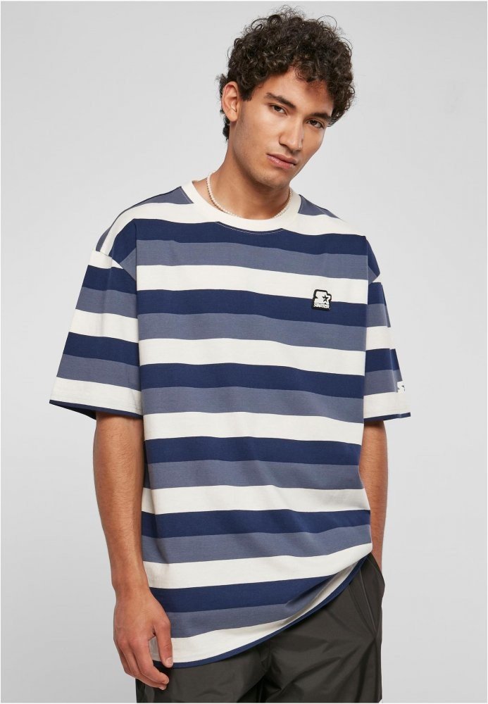 Starter Sun Stripes Oversize Tee - darkblue/vintageblue/palewhite L