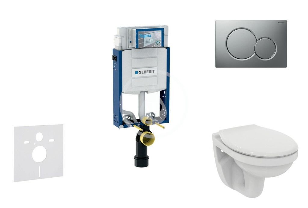 GEBERIT Kombifix Set předstěnové instalace, klozetu a sedátka Ideal Standard Quarzo, tlačítka Sigma01, matný chrom 110.302.00.5 NR3